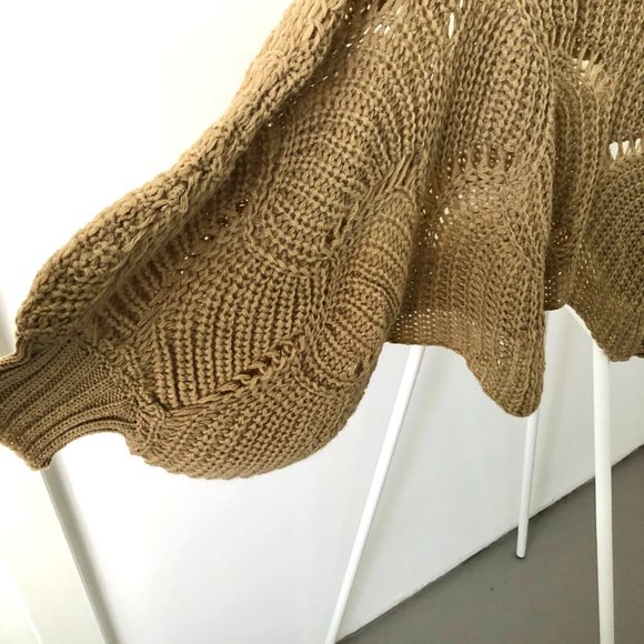 A&G SWEATER CROCHET OPENWORK BAT WING O/S - Picture 2 of 8